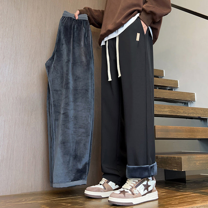 Men's Comfortable Fleece Pants with a Loose Fit