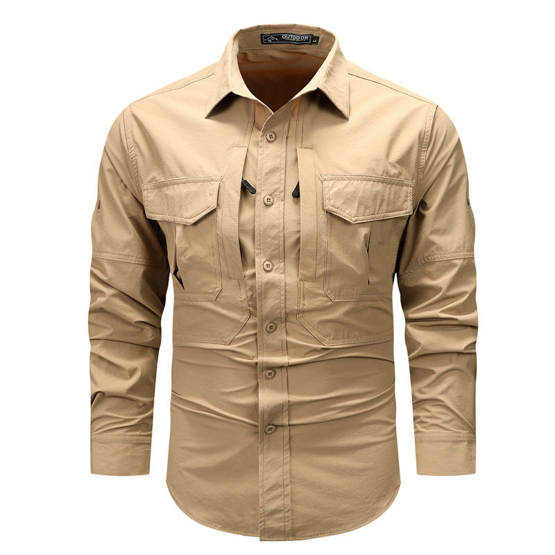Men's outdoor functional shirt with practical pockets