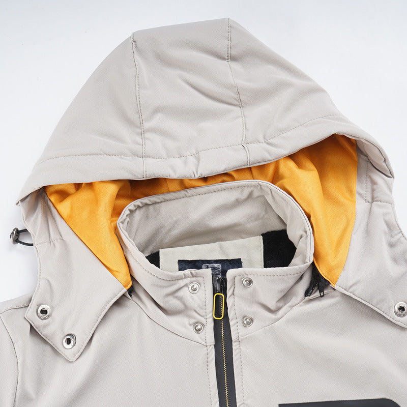 Men's lightweight technical hooded jacket with waterproof chest pocket and ribbed contrast cuffs Mune Fashion