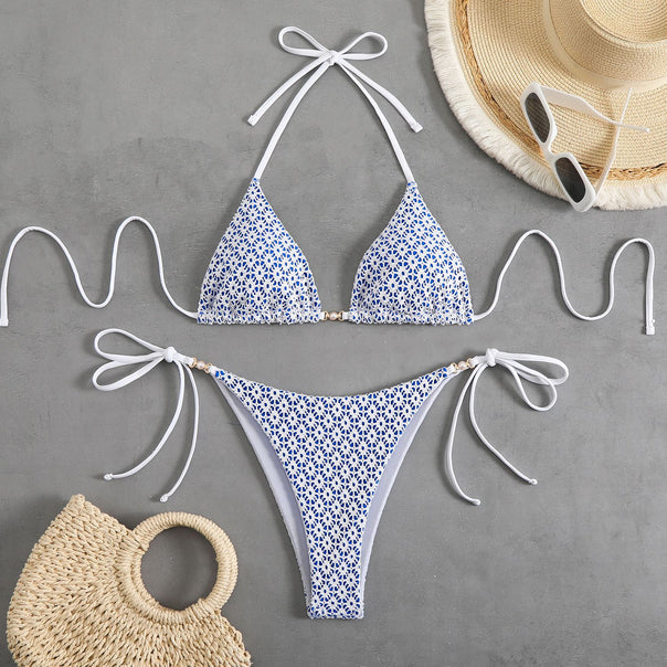 Women Triangle Bikini Set with Playful Ruffle Details Mune Fashion