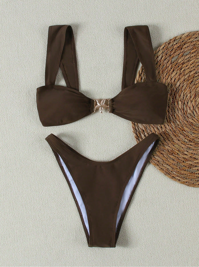 Women's bikini set with elegant knot detail and high-quality binding pattern Mune Fashion