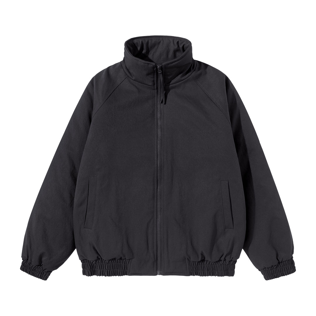 Unisex Short Cut Boxy Stand Collar Blouson with Elastic Hem and Concealed Side Pockets Mune Fashion