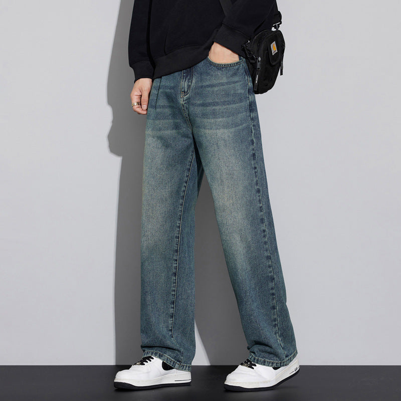Men's Loose Denim Jeans in Vintage Look with Low Rise and Casual Fit Mune Fashion
