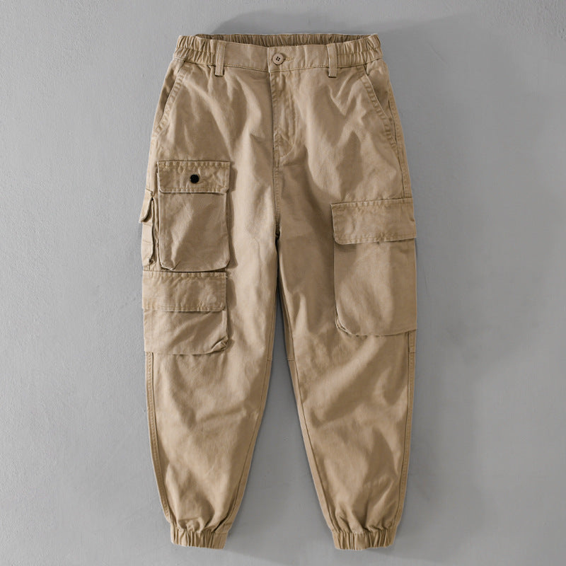 Men's Utility Cargo Joggers with Reinforced Leg Pockets and Elastic Ankle Cuff Mune Fashion