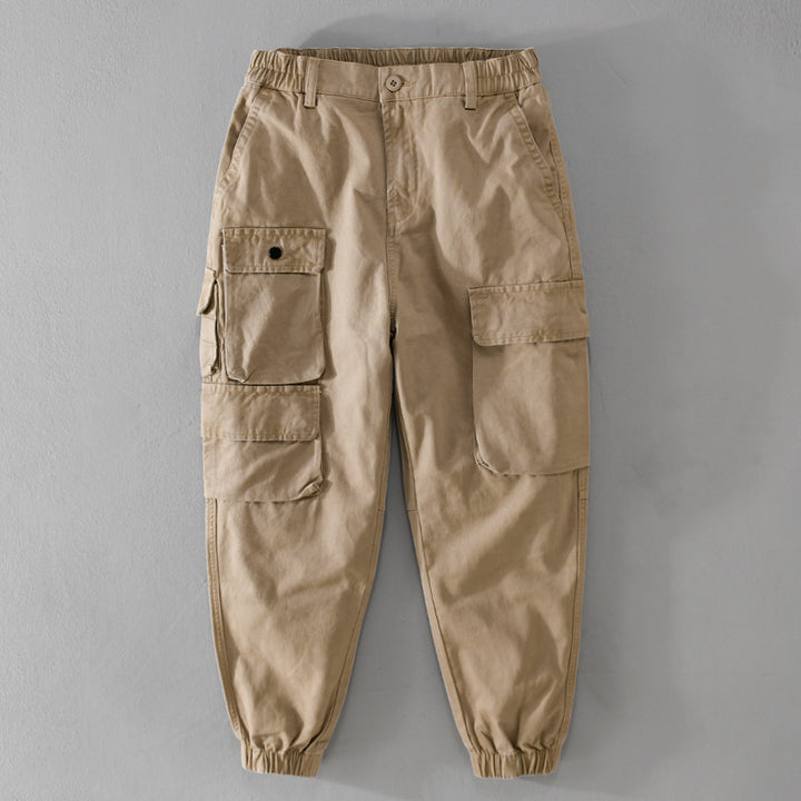 Men's Utility Cargo Joggers with Reinforced Leg Pockets and Elastic Ankle Cuff Mune Fashion