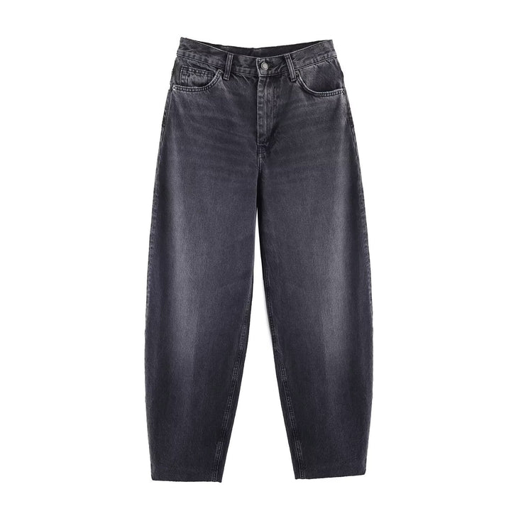 Women High-Waist Balloon Jeans with wide thigh and tapered hem Mune Fashion