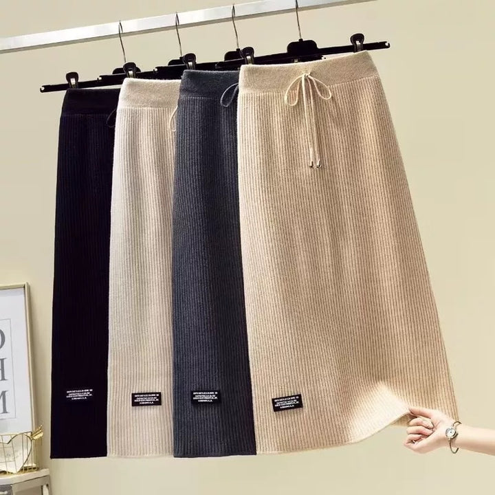 Women's Long Midi Skirt with Elastic Waistband Mune Fashion
