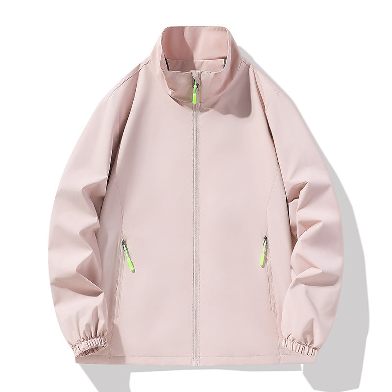 Men's Minimalist Softshell Outdoor Jacket with Stand-Up Collar, Wind and Water Resistant Membrane and Fluorescent Zipper Pulls Mune Fashion
