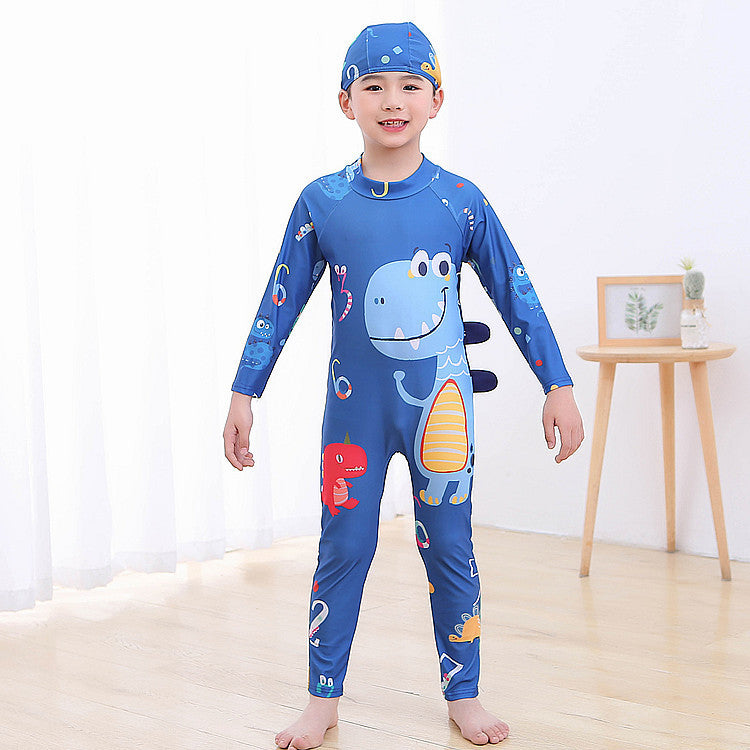 Boys UV protection swimsuit with long sleeves and cute dinosaur design Mune Fashion