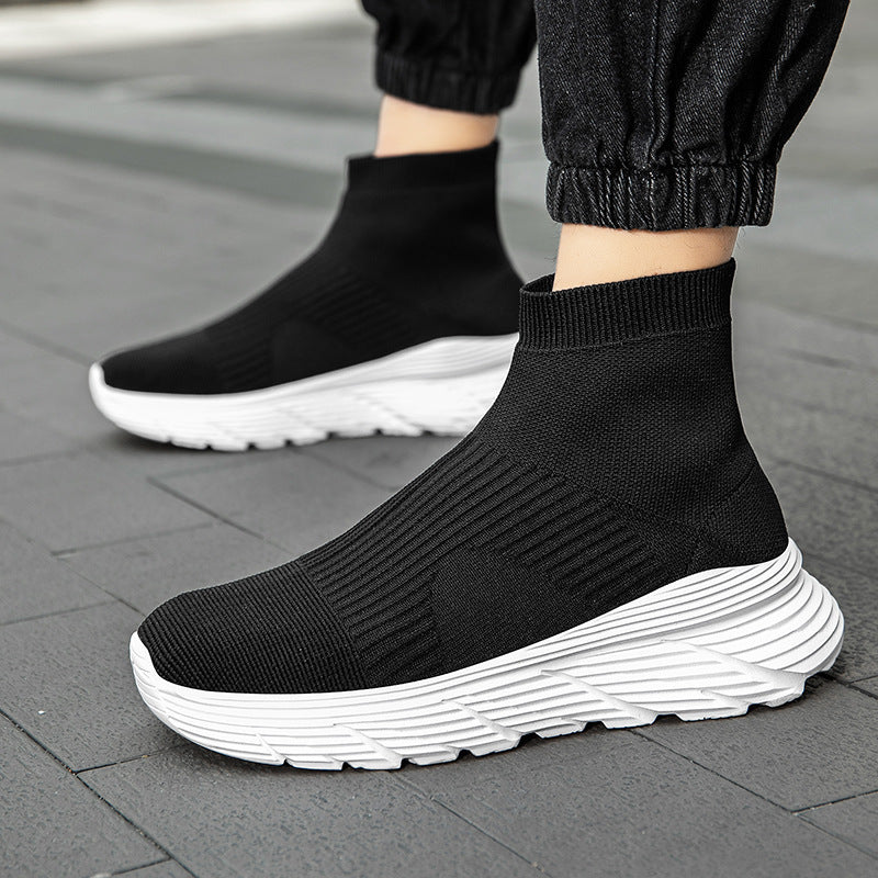 Women nan seamless knit casual sneaker with sock collar and shock-absorbing profile sole Mune Fashion