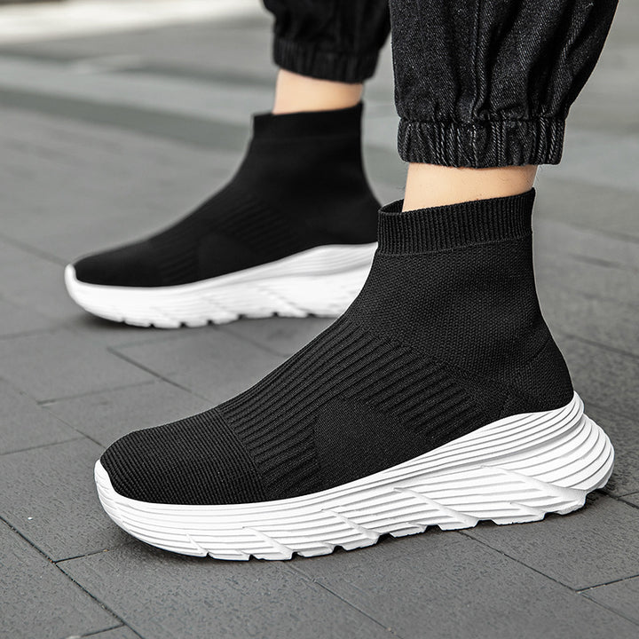 Women nan seamless knit casual sneaker with sock collar and shock-absorbing profile sole Mune Fashion