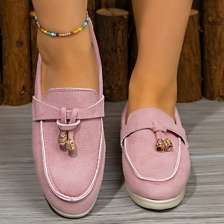 Women Moccasin Slipper with Decorative Tassels and Padded Comfort Footbed Mune Fashion
