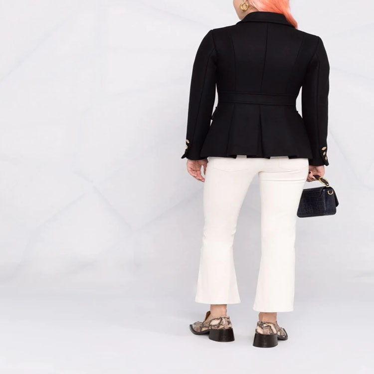 Women's short military-inspired wool blend jacket with decorative buttons Mune Fashion