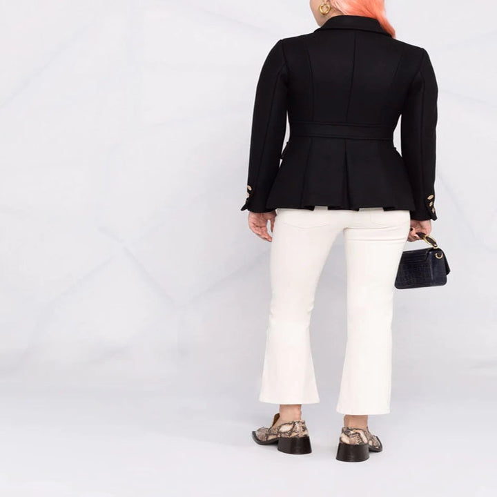 Women's short military-inspired wool blend jacket with decorative buttons Mune Fashion