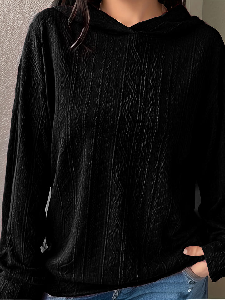 Women's Oversize Hoodie with Structured Wave Look and Kangaroo Pocket Mune Fashion