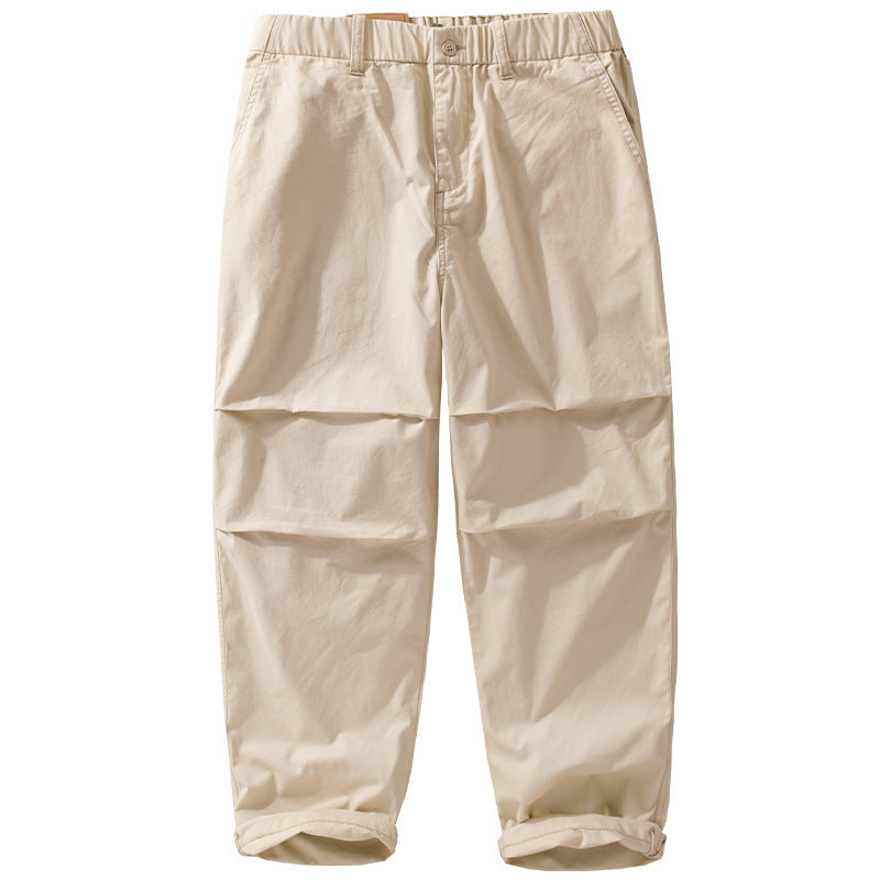 Men's casual chino pants with elastic waistband, drawstring, and tapered leg Mune Fashion