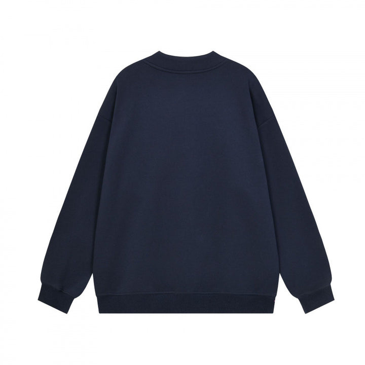 Unisex Oversized Sweatshirt with Half Zip and Ribbed Hem Mune Fashion
