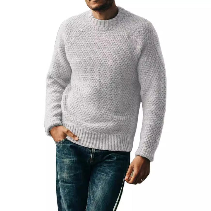 Men's raglan structured pullover with waffle texture and ribbed cuffs Mune Fashion