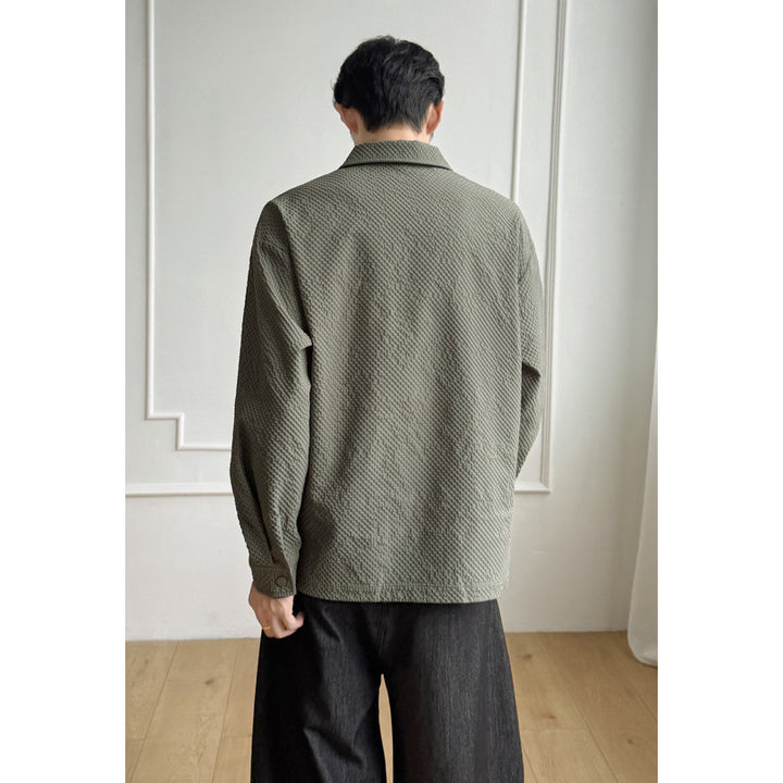 Men's Casual Long Sleeve Shirt with Textured Fabric Mune Fashion