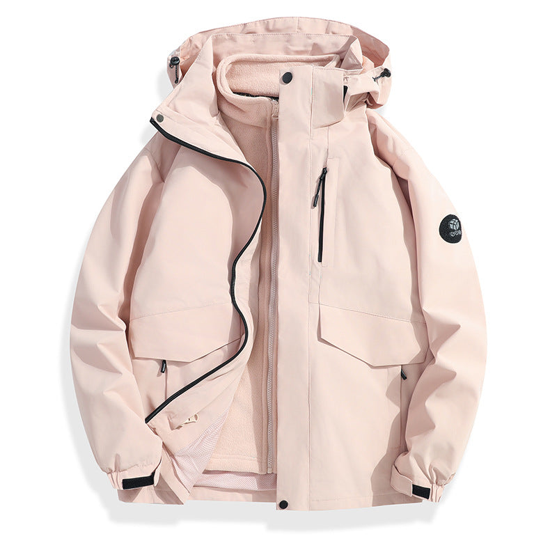 Men's Lightweight Softshell Rain Jacket with Detachable Fleece Lining, Sealed Seams and Multifunctional Pockets Mune Fashion