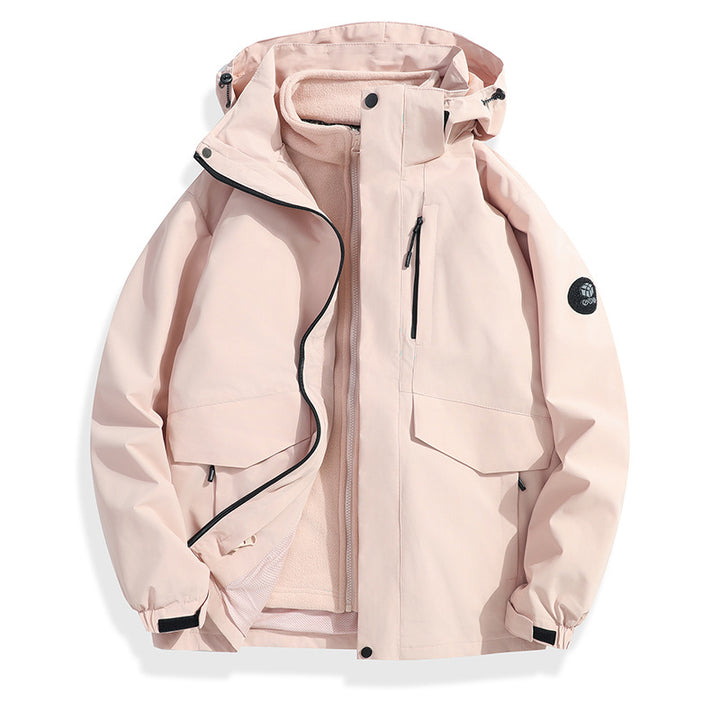 Men's Lightweight Softshell Rain Jacket with Detachable Fleece Lining, Sealed Seams and Multifunctional Pockets Mune Fashion