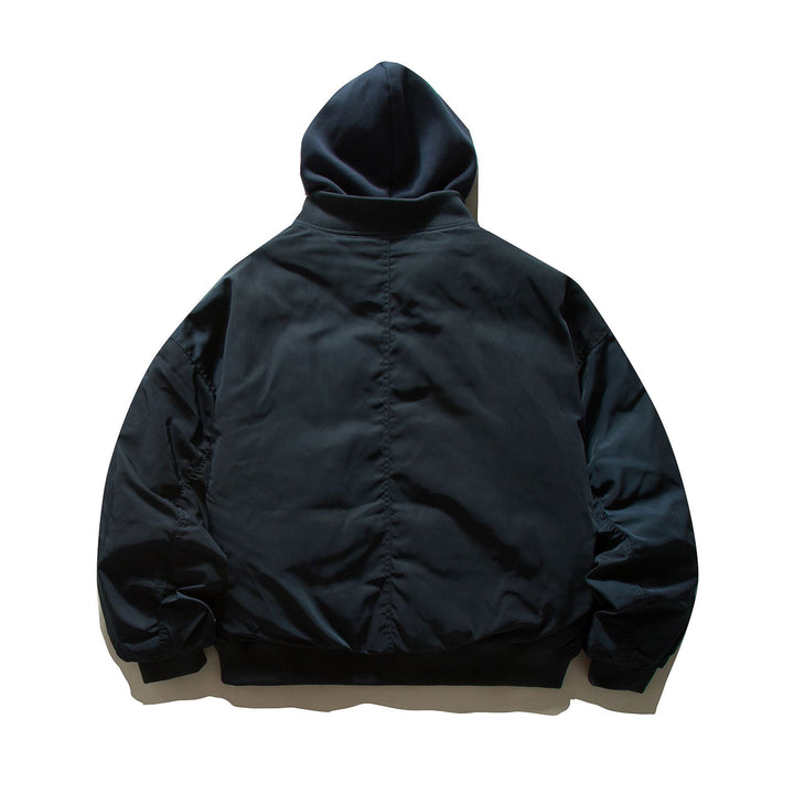 Men's Hooded Bomber Jacket in Pilot Style with Nylon Outer Material and Raglan Sleeves Mune Fashion