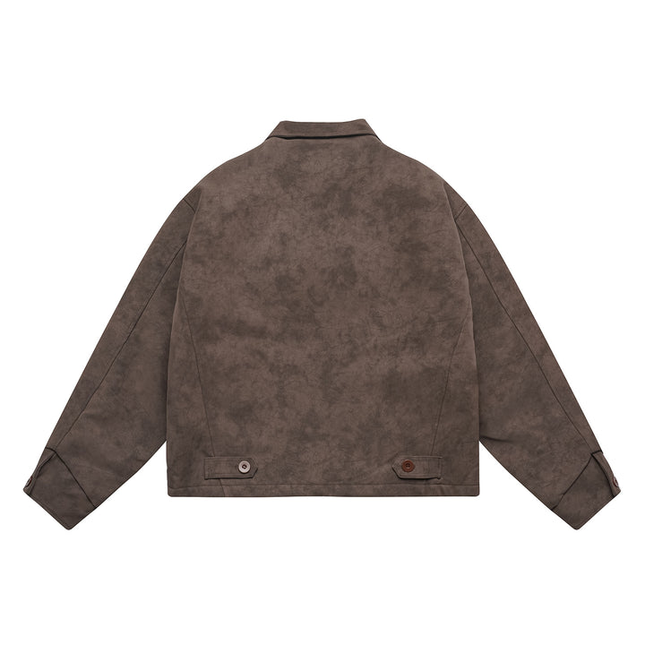 Men's short-cut suede-look blouson with patch flap pockets and shirt collar Mune Fashion