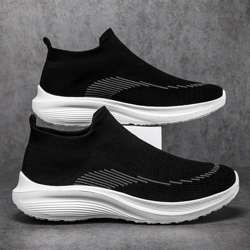 Men's sock-like knitted sneakers with seamless upper and shock-absorbing sole Mune Fashion