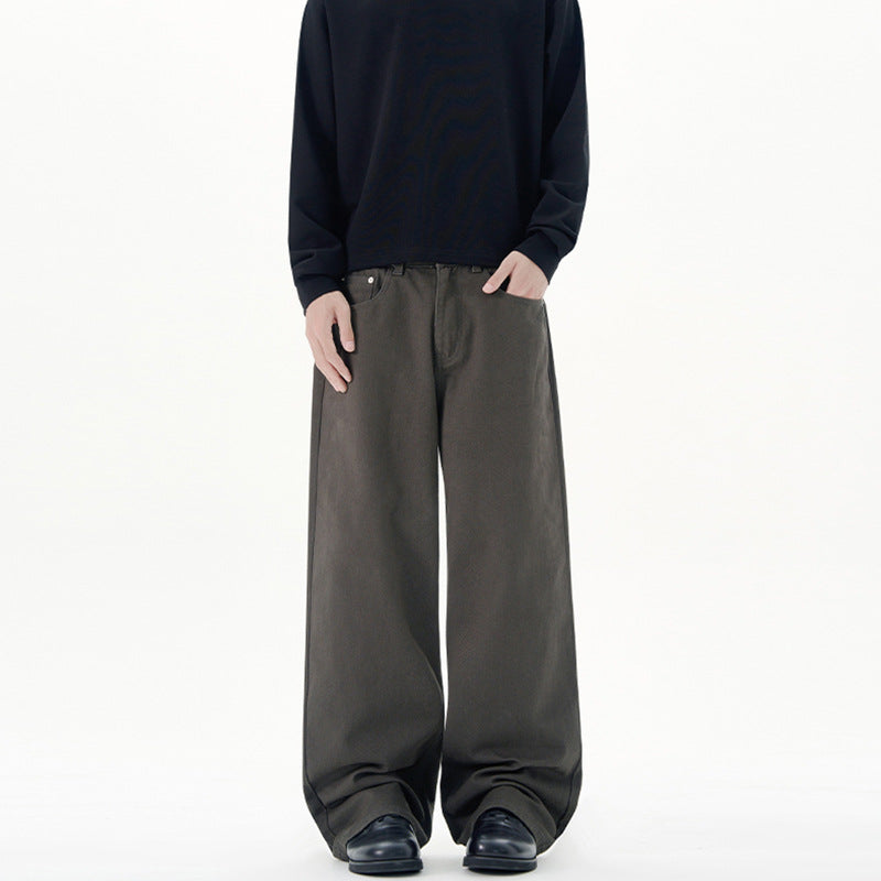 Men's Loose-Fitting Five-Pocket Denim Pants in Straight Palazzo Cut Mune Fashion