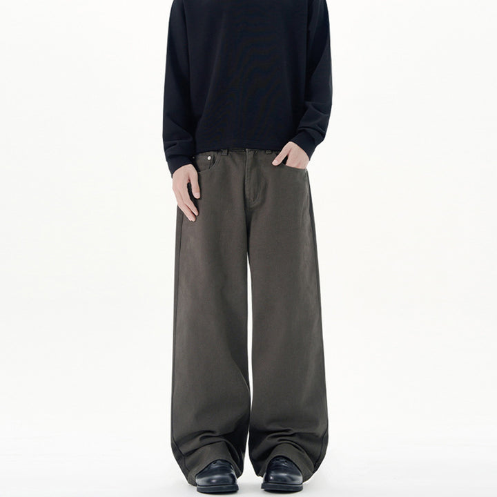 Men's Loose-Fitting Five-Pocket Denim Pants in Straight Palazzo Cut Mune Fashion