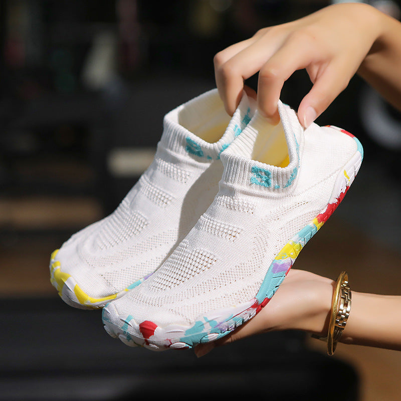 Unisex nan ultraflexible knitted sock shoe with anatomical multi-zone rubber sole and quick-drying construction Mune Fashion