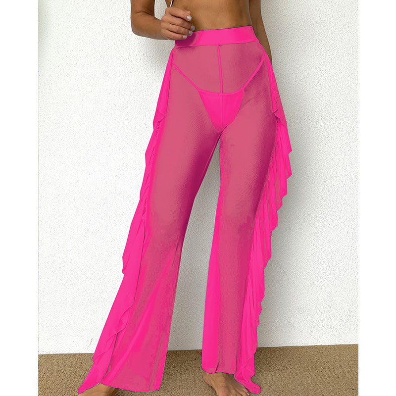 Ladies Elegant Beach Pants with Playful Ruffle Details Mune Fashion