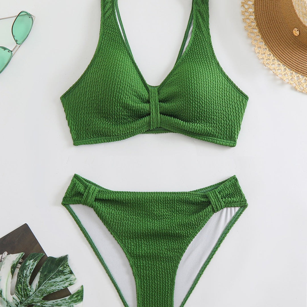 Women's beach bikini set with stylish wave pattern Mune Fashion