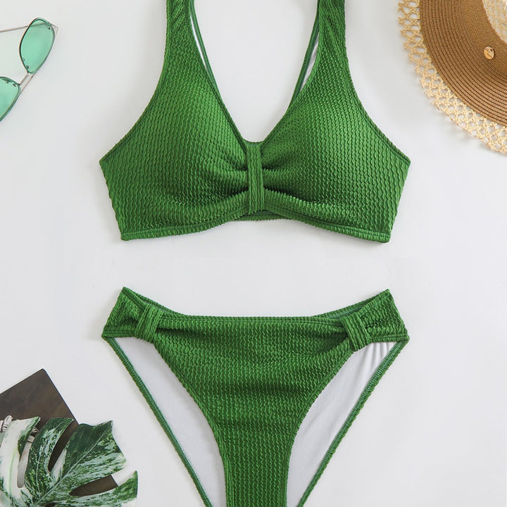 Women's beach bikini set with stylish wave pattern Mune Fashion