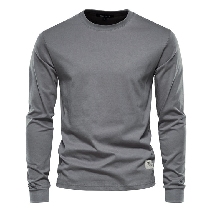 Men's classic long-sleeved cotton shirt with round neck and elastic cuffs Mune Fashion