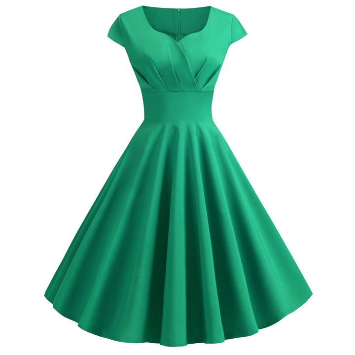 Women A-line dress with elegant waist cut and swinging hem Mune Fashion