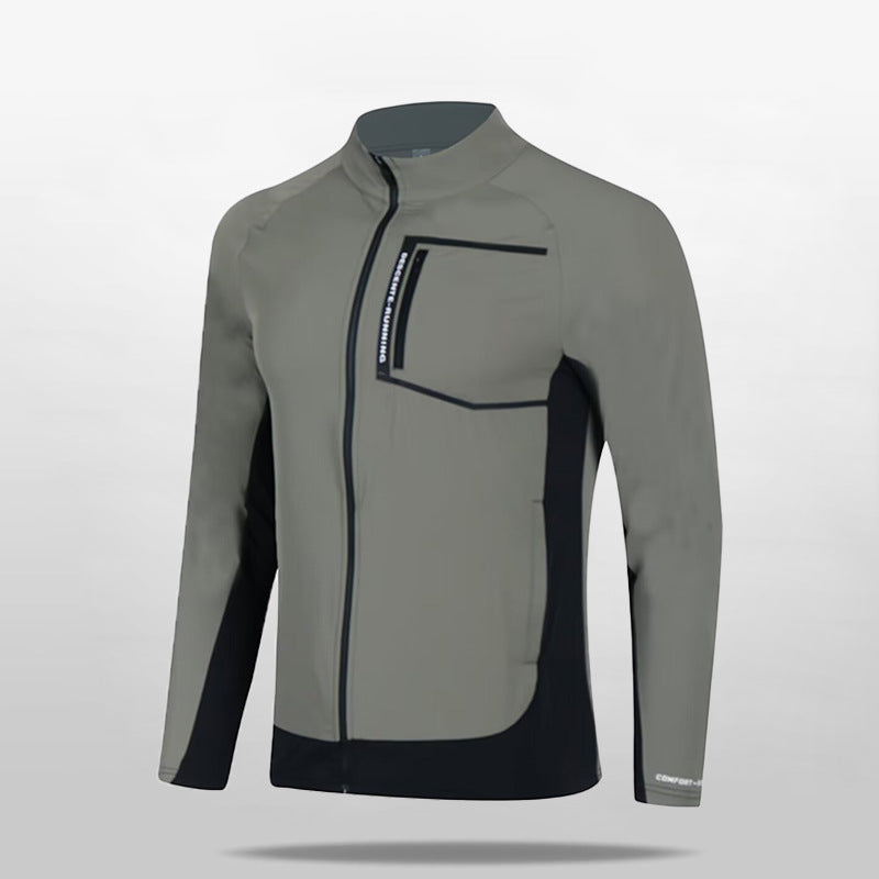 Men's breathable windproof running softshell jacket with stand-up collar and chest pocket Mune Fashion