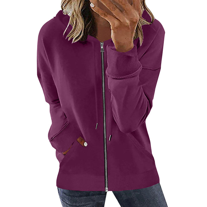 Women's hooded jacket with full zipper, kangaroo pockets and elastic cuffs Mune Fashion