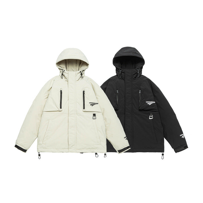 Unisex Technical Padded Parka Jacket with Hood and Zip Chest Pockets Mune Fashion