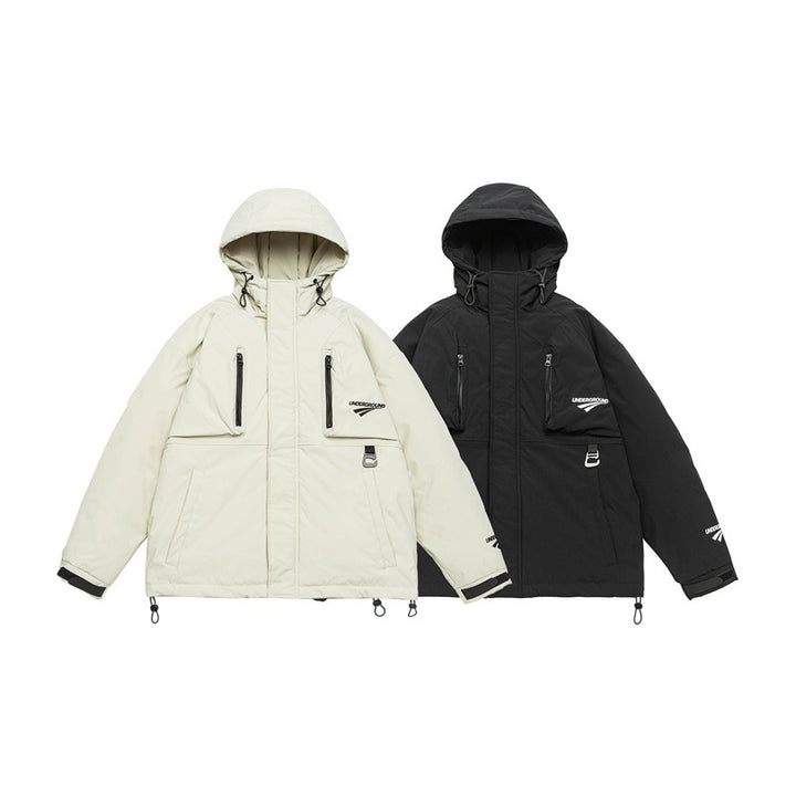 Unisex Technical Padded Parka Jacket with Hood and Zip Chest Pockets Mune Fashion