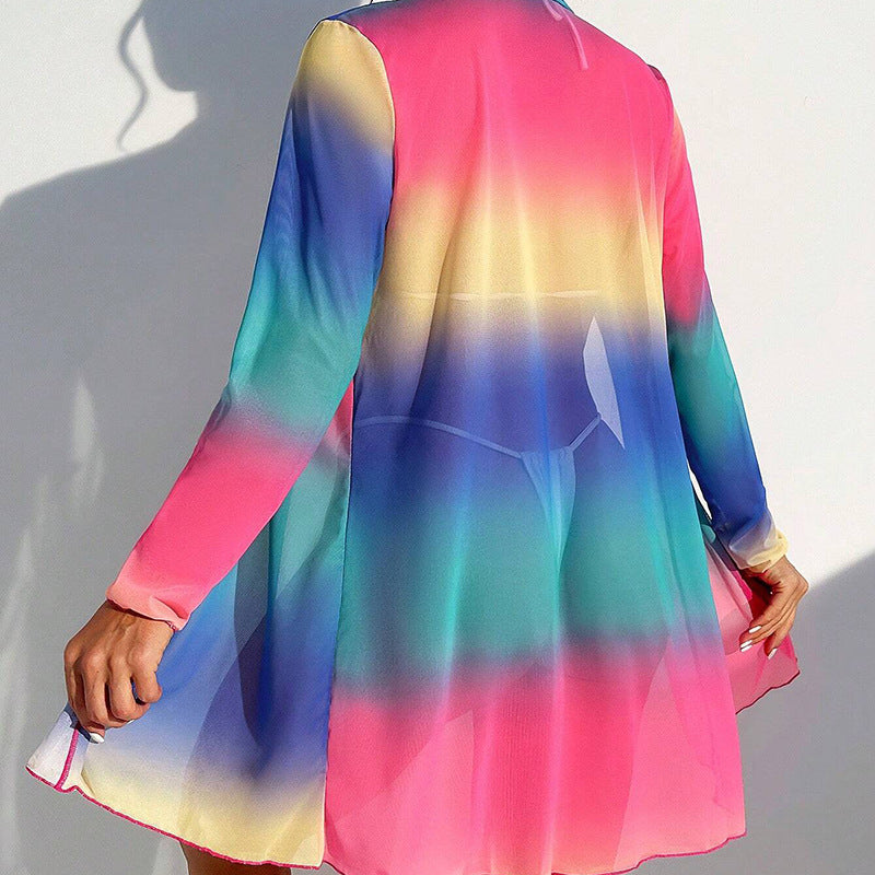 Damen Strandkimono mit buntem Farbverlauf Echo Archiv