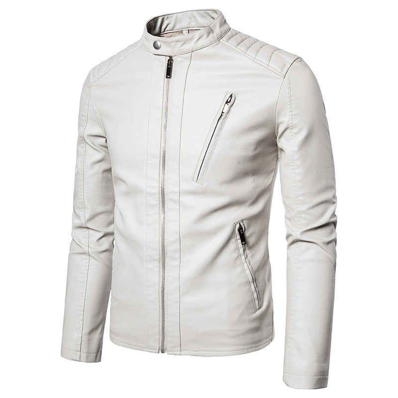 Men's Motorcycle Leather Jacket Mune Fashion
