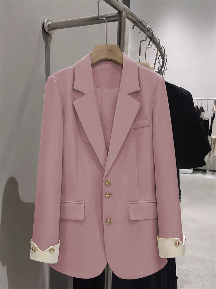 Women Elegant Blazer with Golden Button Details Mune Fashion