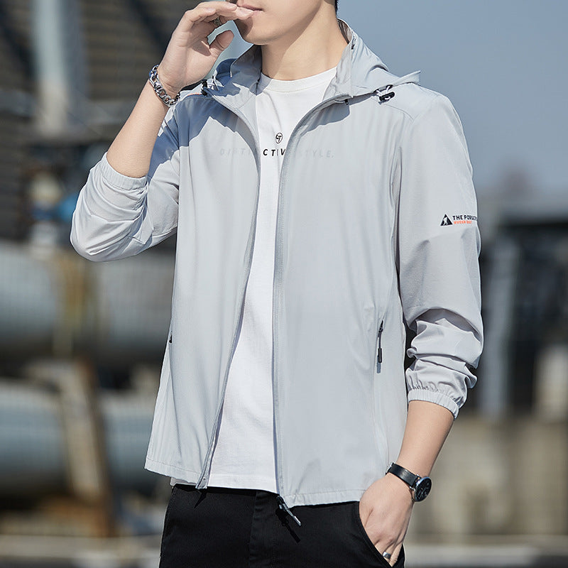 Men's Ultralight Wind and Rain Jacket with Hood, Packable and Zipper Pockets Mune Fashion