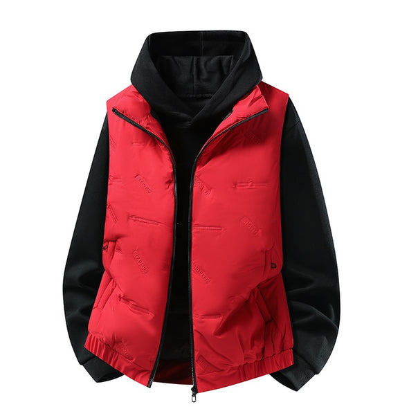 Men's padded vest in urban layering look with zipper, elastic hem & patch pockets Mune Fashion