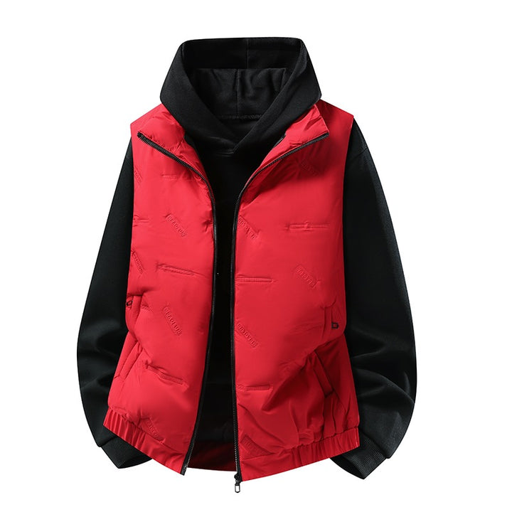 Men's padded vest in urban layering look with zipper, elastic hem & patch pockets Mune Fashion