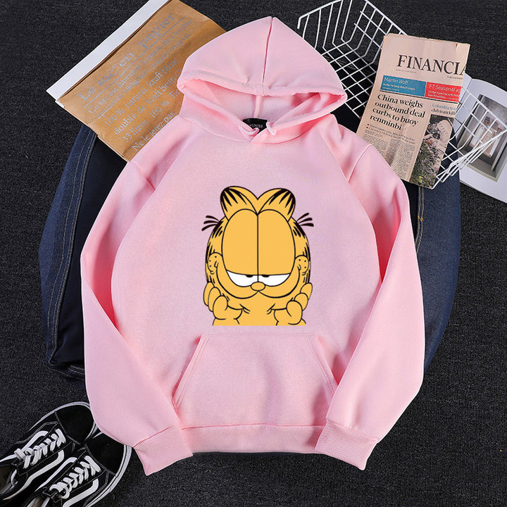 Unisex hooded sweatshirt with large comic face print, soft fleece lining and kangaroo pocket Mune Fashion