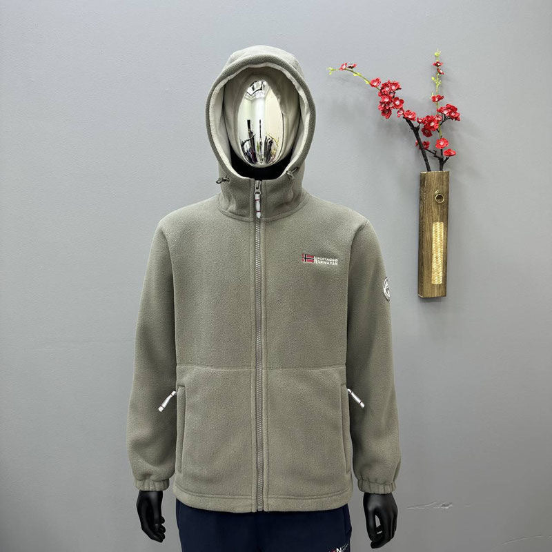 Women's Hooded Fleece Jacket with Ergonomic Stand-Up Collar, Softshell Inner Lining and Zipper Pockets Mune Fashion