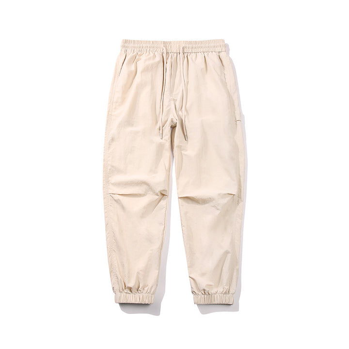 Men's Technical Ripstop Jogger Pants with Drawstring, Knee Panels and Ribbed Cuff Mune Fashion