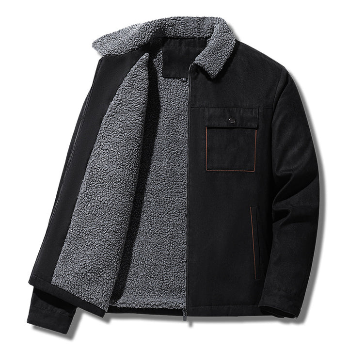Men's padded Sherpa canvas jacket with zipper Mune Fashion